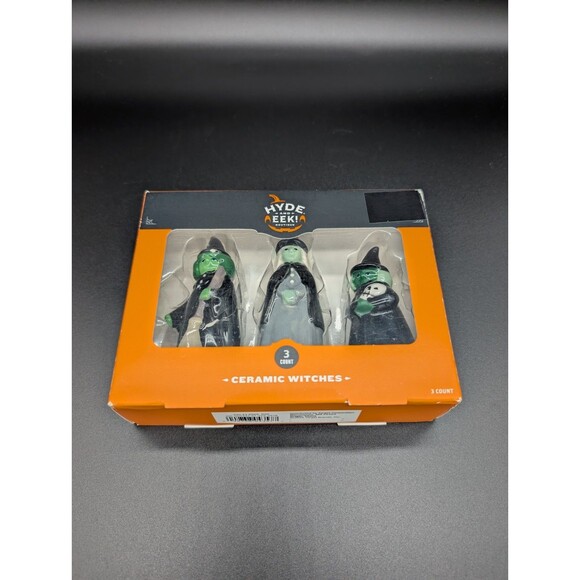 New Target Halloween Witch Hyde & Eek Ceramic Mini Mantle Figures 3pc Set *READ* - Picture 4 of 9